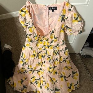 Lulus lemon and pink dress